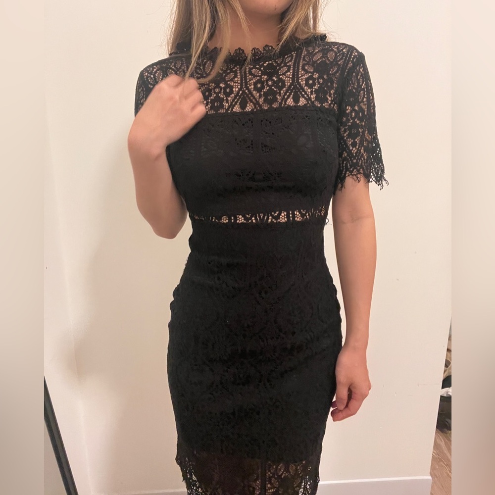 Francescas black lace mini dress
